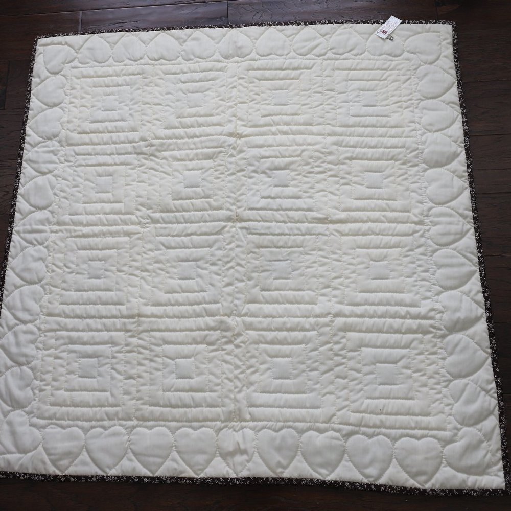 VINTAGE RUSTIC DECOR HAND SEWN HANDCRAFTED LOG CABIN AMISH QUILT WALL HANGING - Picture 4 of 7